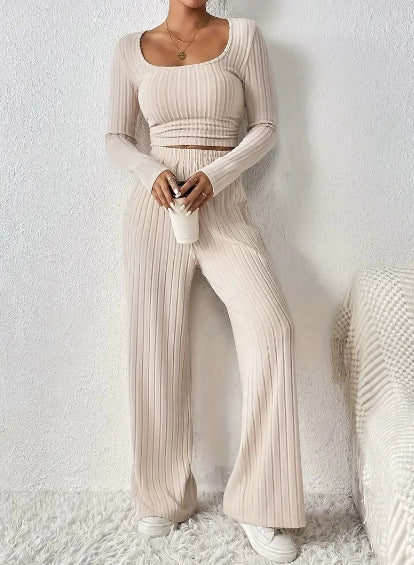VVZ  Women's Spring Summer Long Sleeve Top & Pants Lounge Set