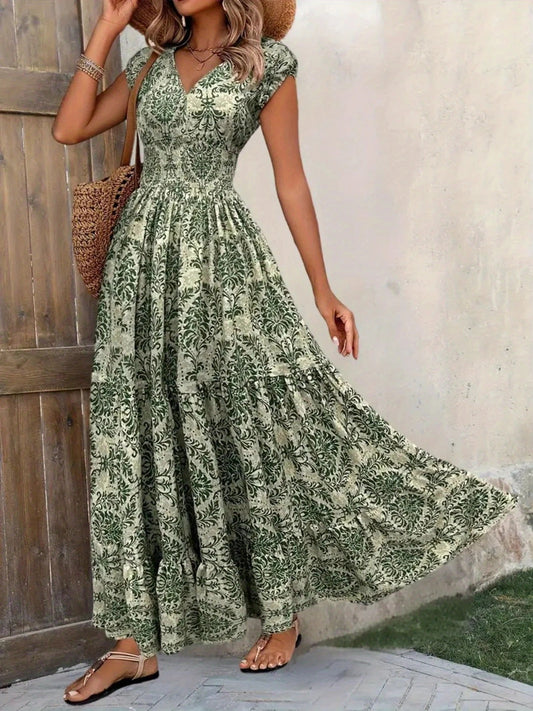 VVZ Women's All-Over Print Pleated Dress