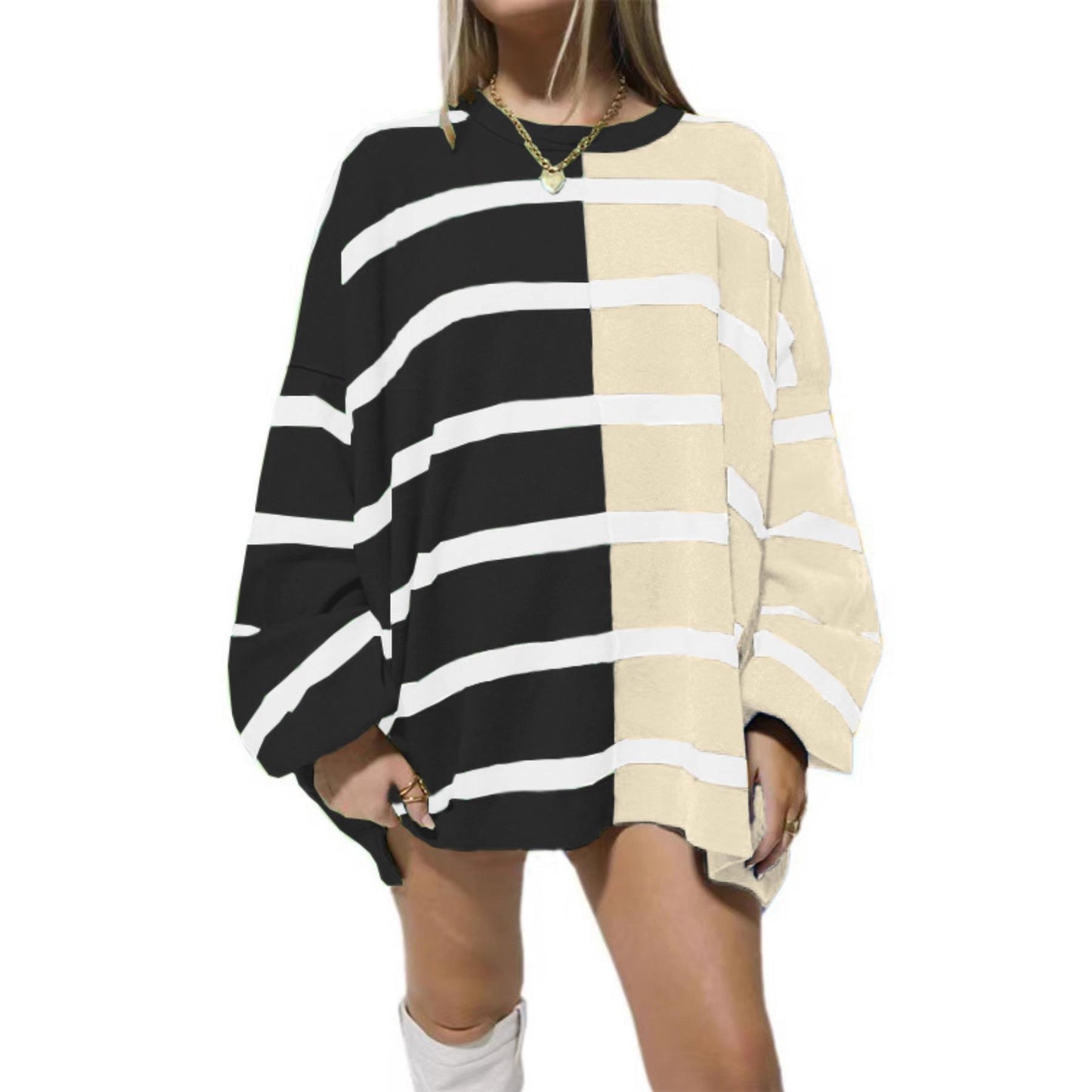 VVZ Womens Striped Pullover Sweater