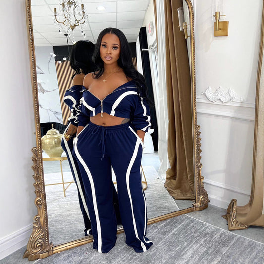 VVZ Street Style Women's Two-Piece Sports Set