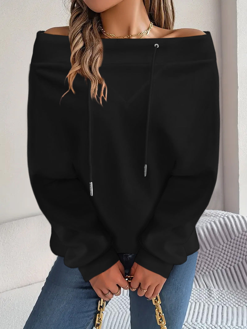 VVZ Women's Casual One Shoulder Oversized Sweatshirt