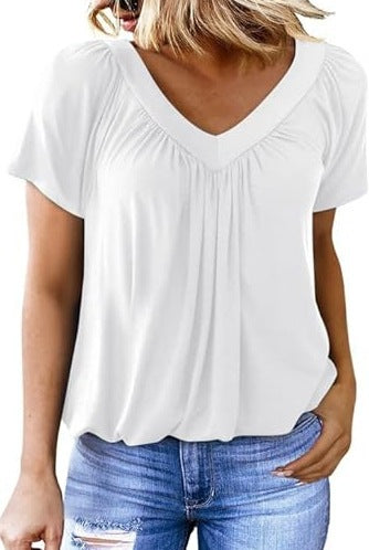 VVZ Women's Casual Summer Short Sleeve V Neck Tops T-shirts