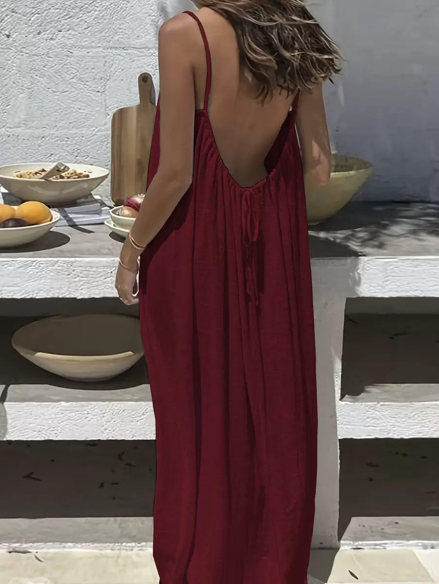 VVZ Women's Solid Color Cami Lounge Dress