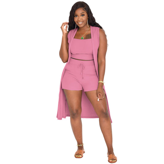 VVZ Women's Solid Ribbed Co-ord Set