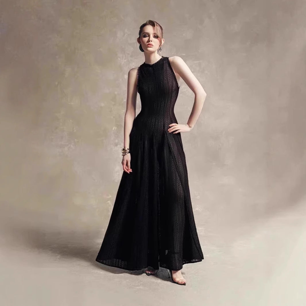 VVZ Semi-Sheer Lace Sleeveless Dress