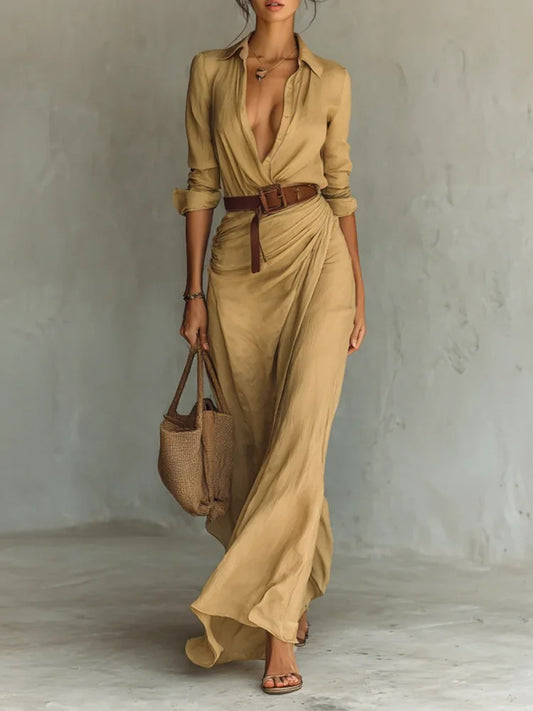 VVZ Elegant, graceful, and sexy solid color dress