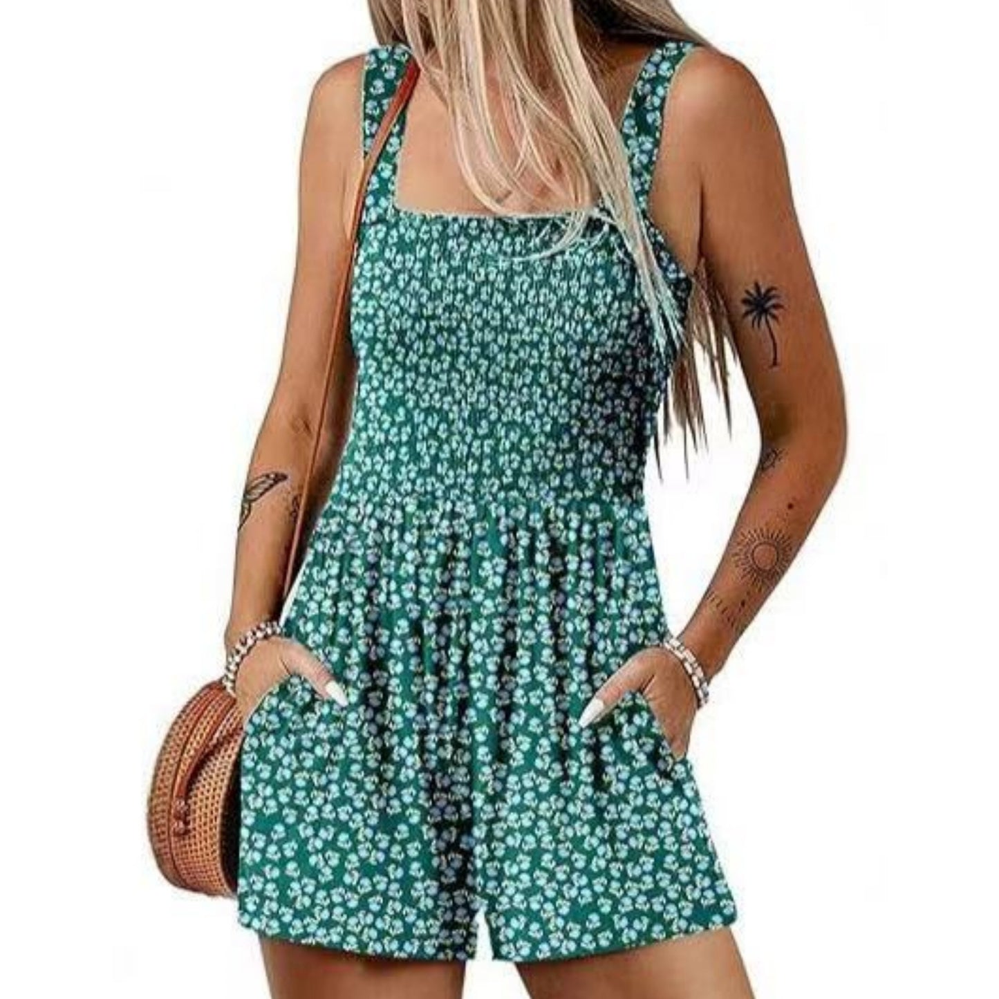 VVZ Casual Loose-Fit Cropped Overalls