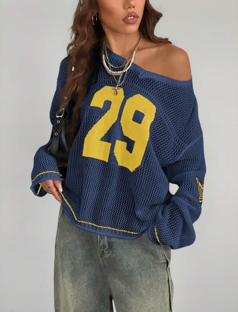 VVZ Hollow Football Y2k Sweater