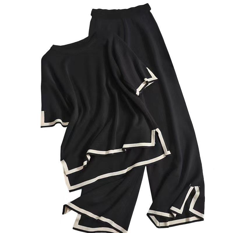 VVZ Soft, Stretchy Knit Top and Wide-Leg Pants