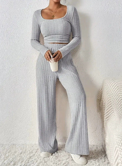 VVZ  Women's Spring Summer Long Sleeve Top & Pants Lounge Set