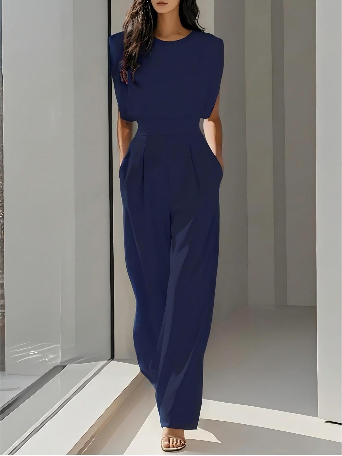 VVZ Women's Solid Split Hem Strapless Tube Top & High Waist Pants Set