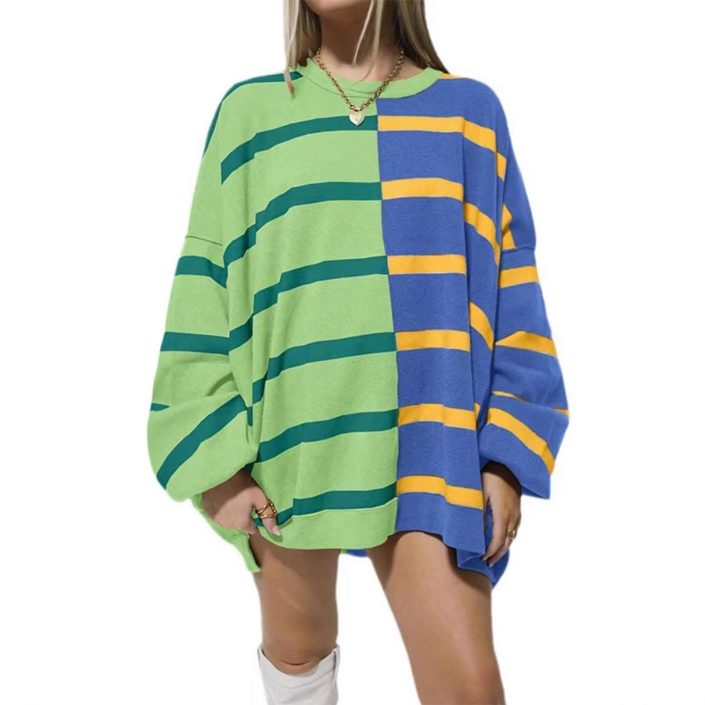 VVZ Womens Striped Pullover Sweater
