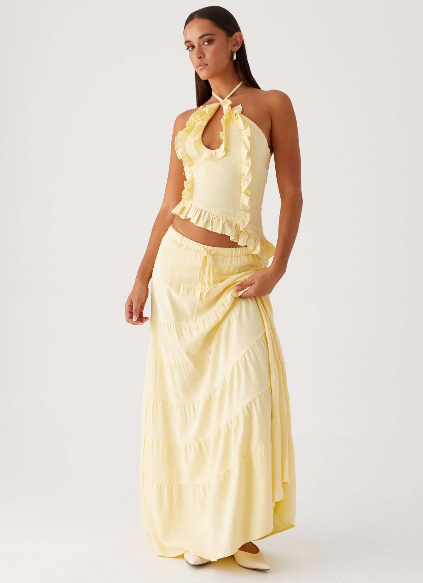 VVZ Women Halter neck top + Maxi Length A-Line