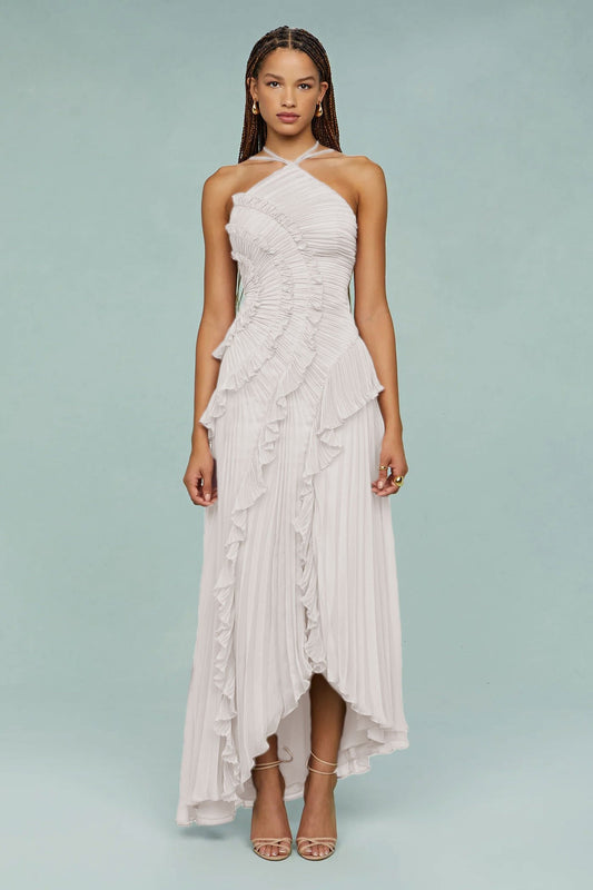VVZ Women's Sexy Ruffle Halter Dress