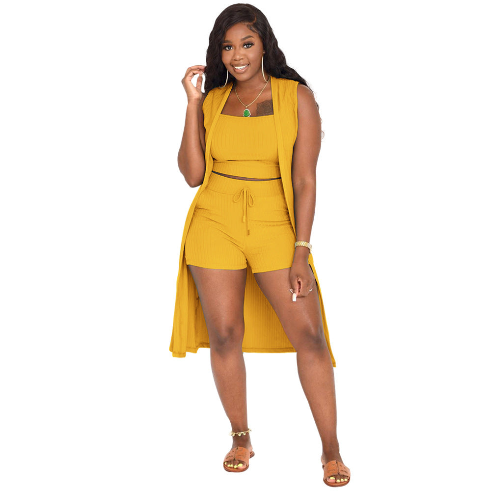 VVZ Women's Solid Ribbed Co-ord Set