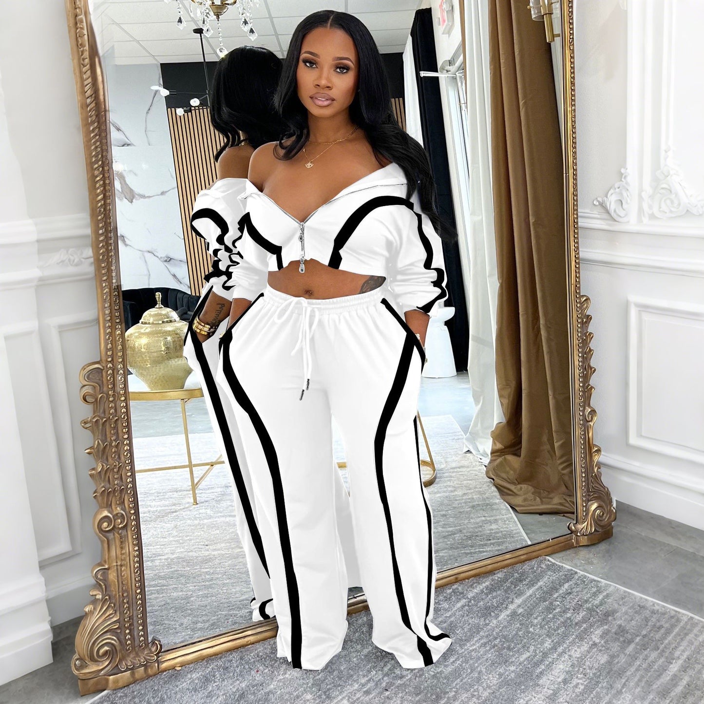VVZ Street Style Women's Two-Piece Sports Set