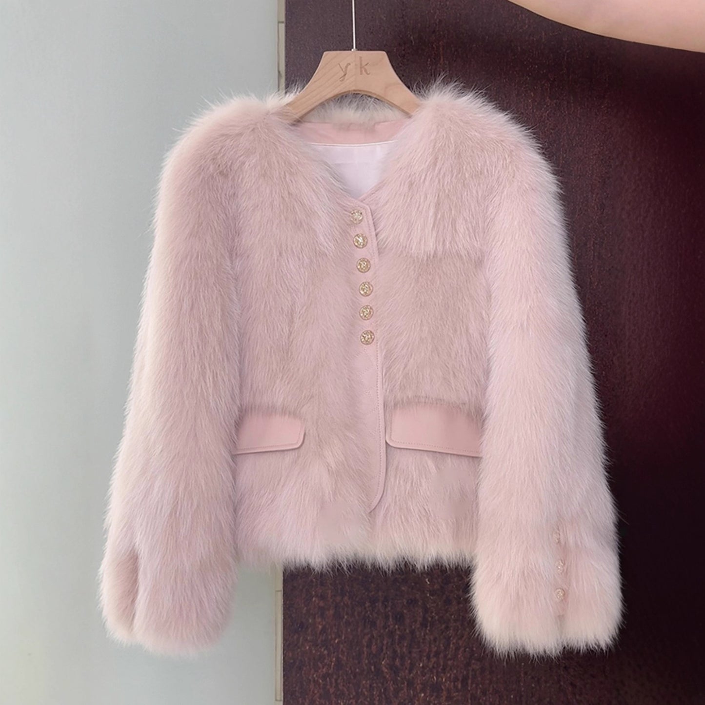 VVZ women's faux fur coat, short length autumn/winter jacket