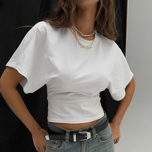 VVZ Women's Solid Color Crop Tee
