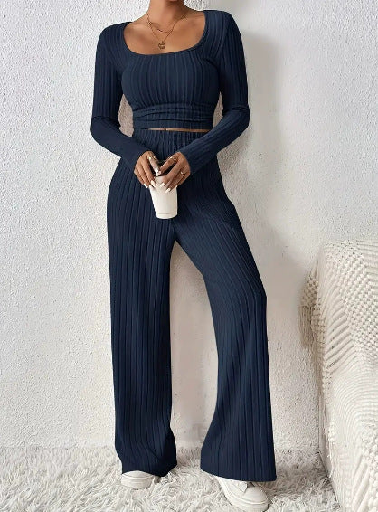 VVZ  Women's Spring Summer Long Sleeve Top & Pants Lounge Set