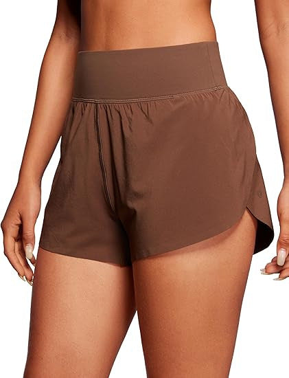 VVZ Women's High-Waisted Dolphin-Hem Athletic Running Shorts