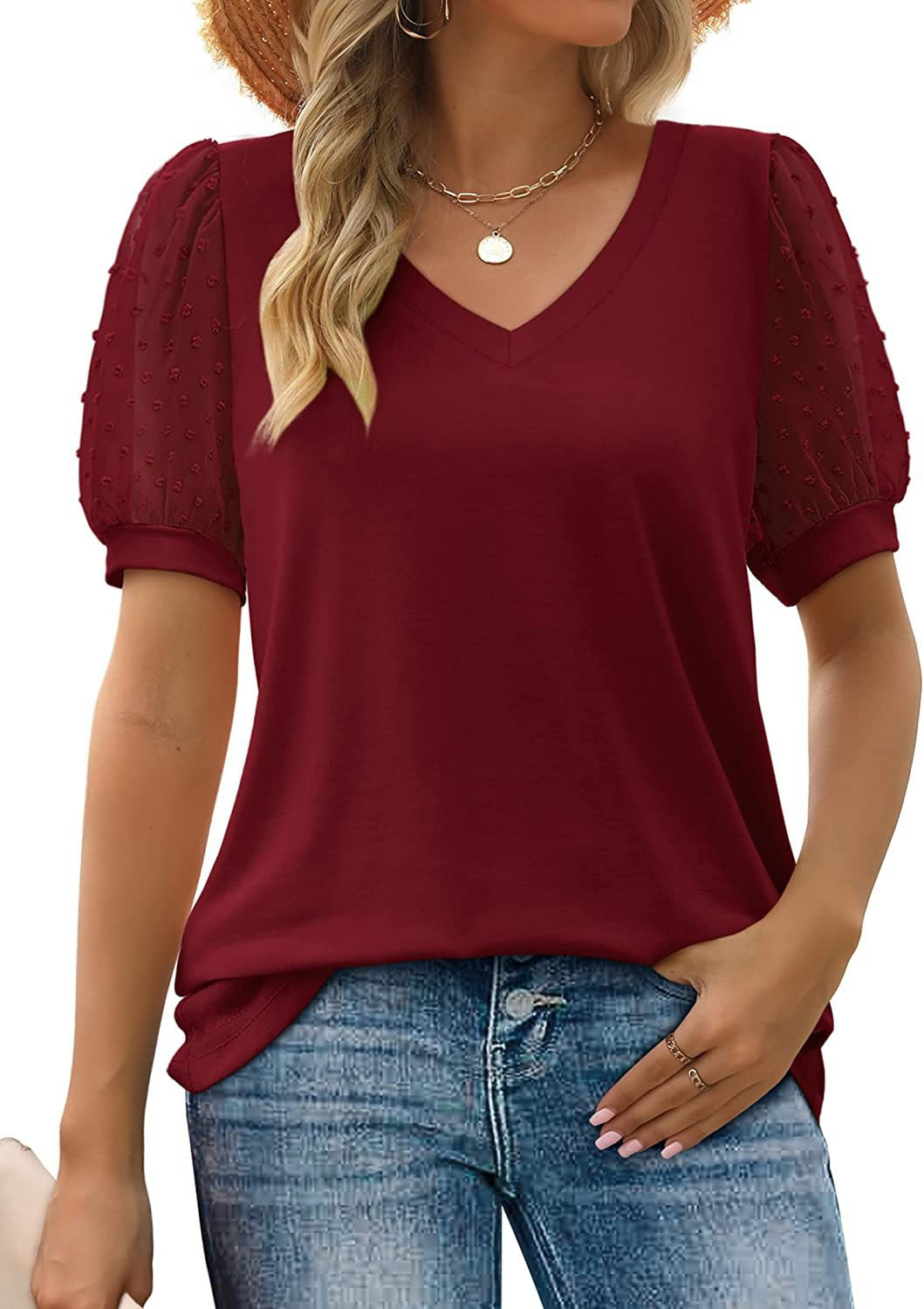 VVZ Women's Summer Tops: V-Neck T-Shirt