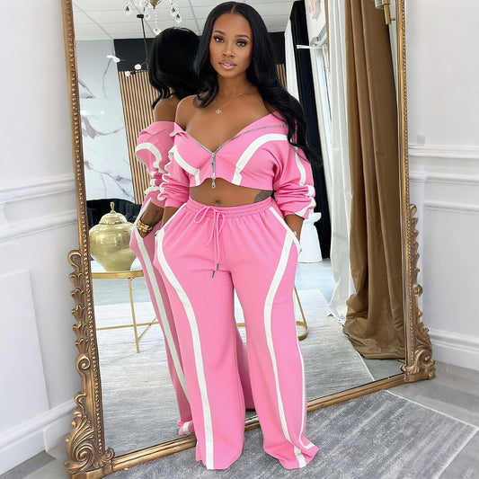 VVZ Street Style Women's Two-Piece Sports Set