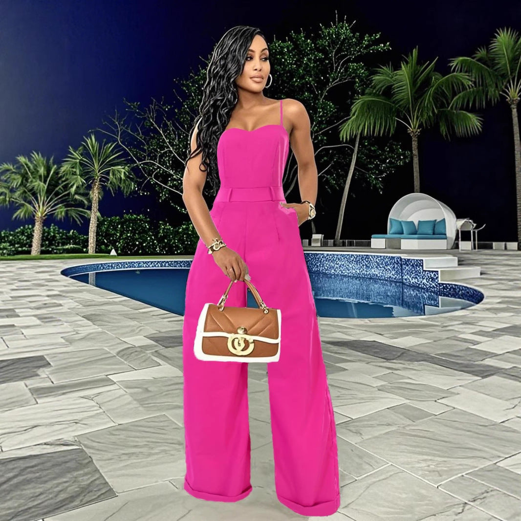 VVZ Women's Printed Strappy Jumpsuit