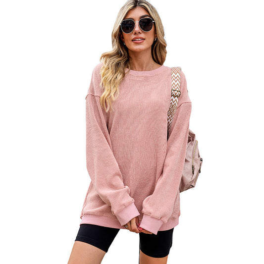 VVZ Long Sleeve Crew Neck Casual Soft Pullover Tops Shirts