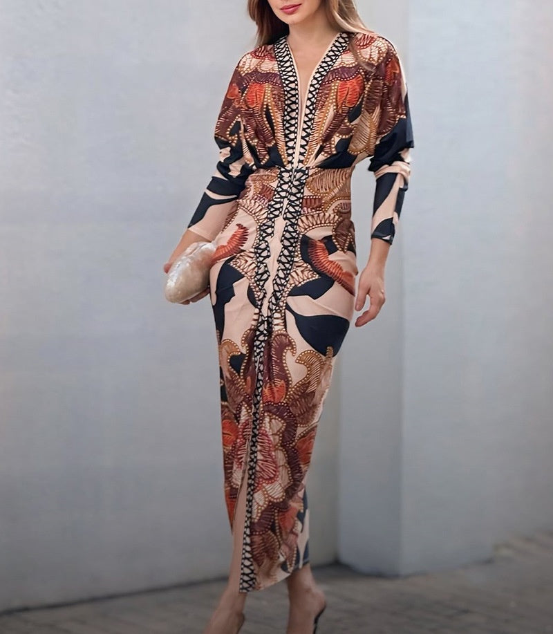 VVZ "Goddess-Style" Casual Mid-Length Dress with Cinch Waist