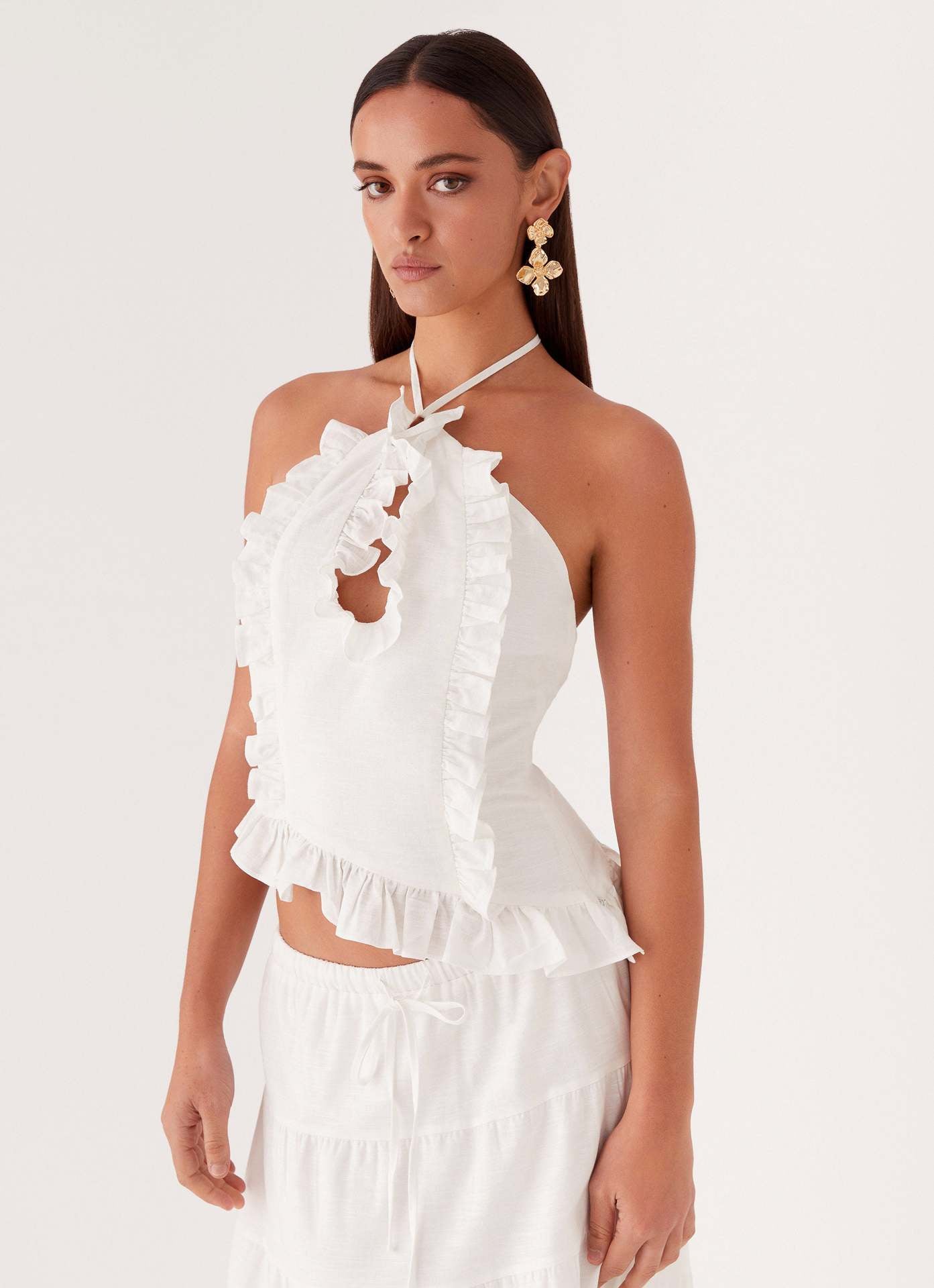 VVZ Women Halter neck top + Maxi Length A-Line