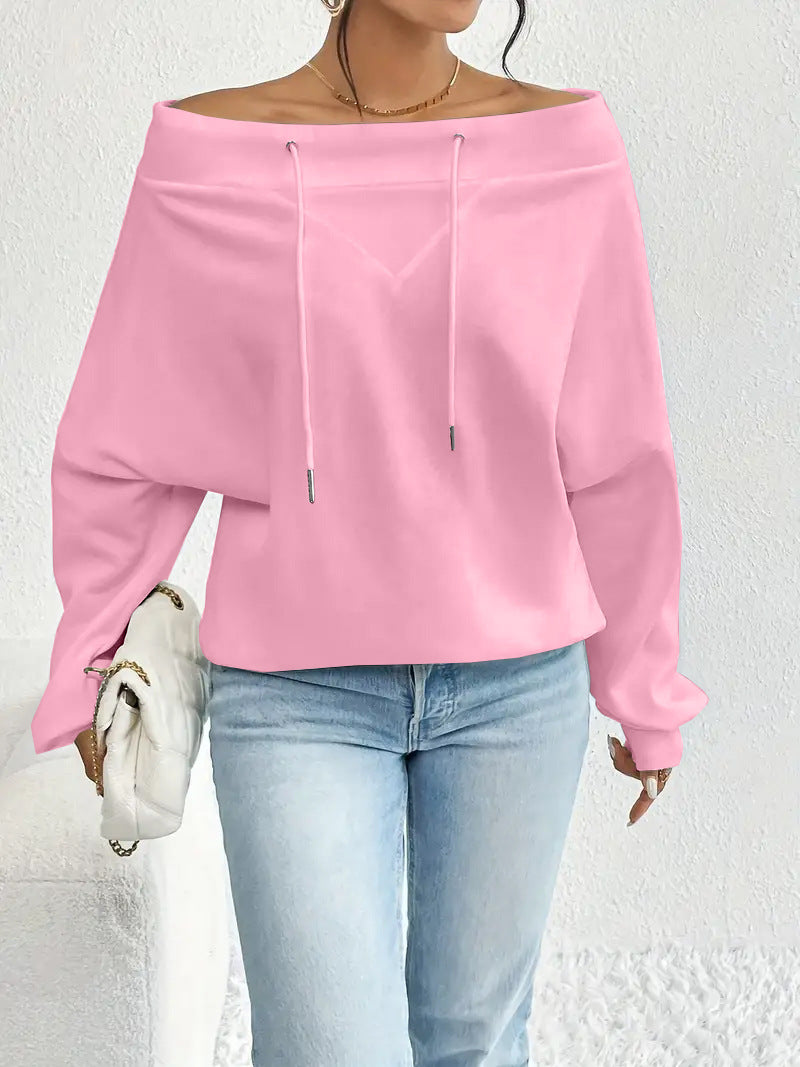 VVZ Women's Casual One Shoulder Oversized Sweatshirt