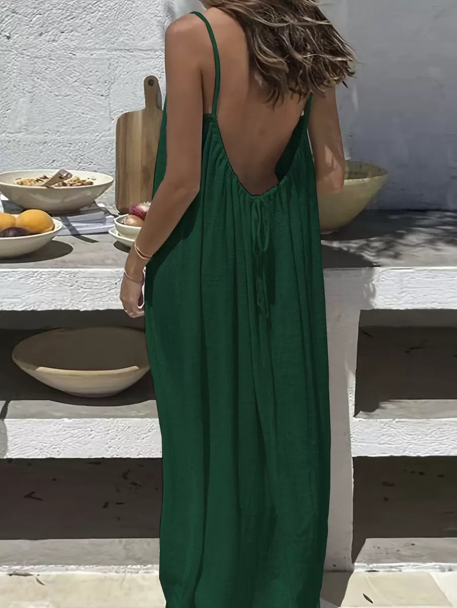 VVZ Women's Solid Color Cami Lounge Dress