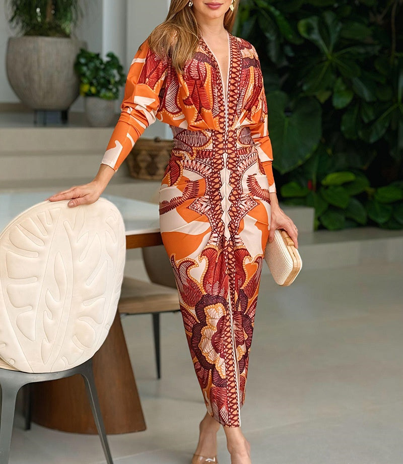 VVZ "Goddess-Style" Casual Mid-Length Dress with Cinch Waist