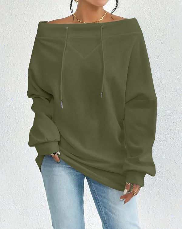 VVZ Women's Casual One Shoulder Oversized Sweatshirt