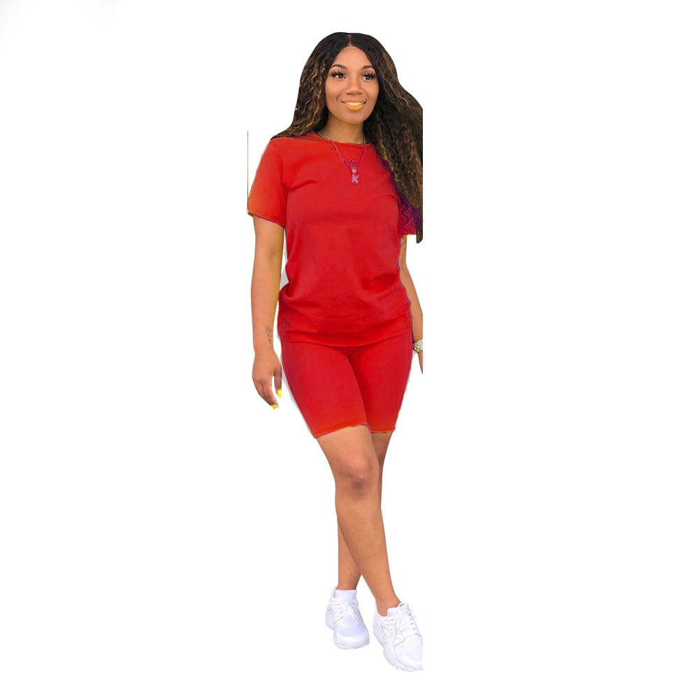 VVZ Short-Sleeve Crew-Neck T-Shirt and Shorts