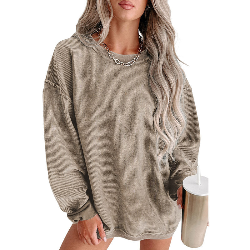 VVZ Long Sleeve Crew Neck Casual Soft Pullover Tops Shirts