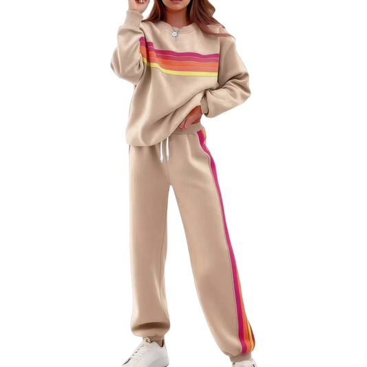 VVZ Rainbow Stripe Hoodie Set