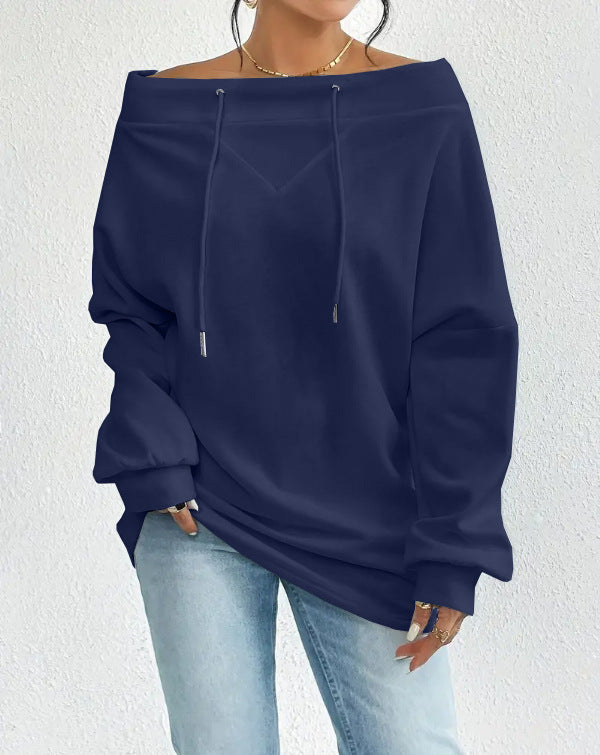 VVZ Women's Casual One Shoulder Oversized Sweatshirt