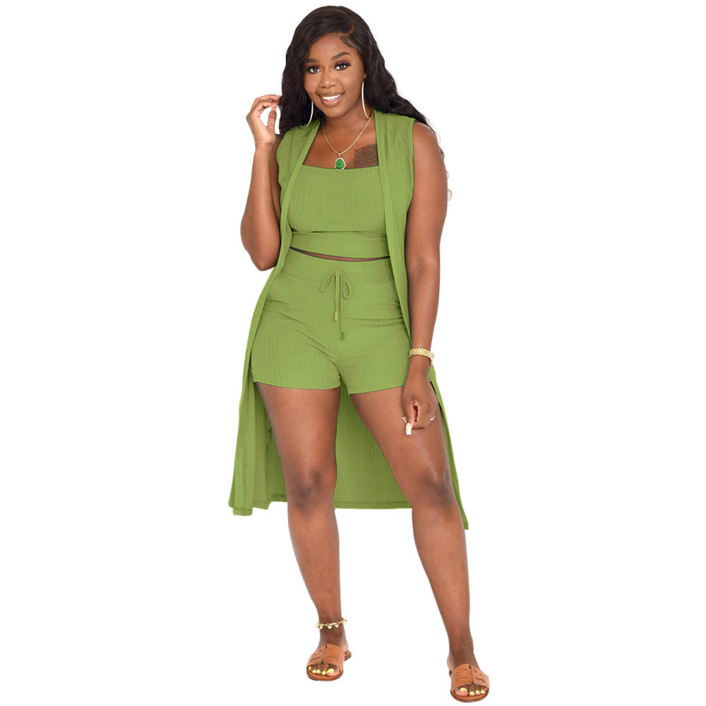 VVZ Women's Solid Ribbed Co-ord Set