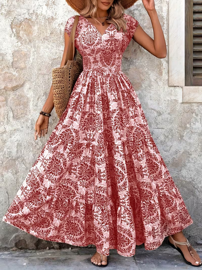 VVZ Women's All-Over Print Pleated Dress