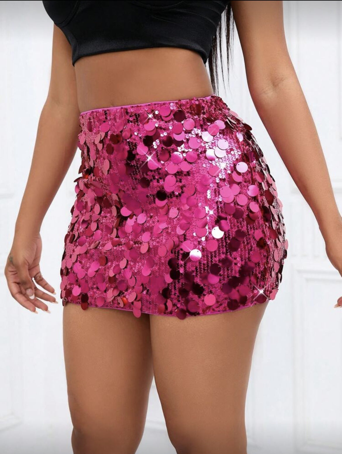 VVZ Women's Sparkling Sequin Mini Skirt