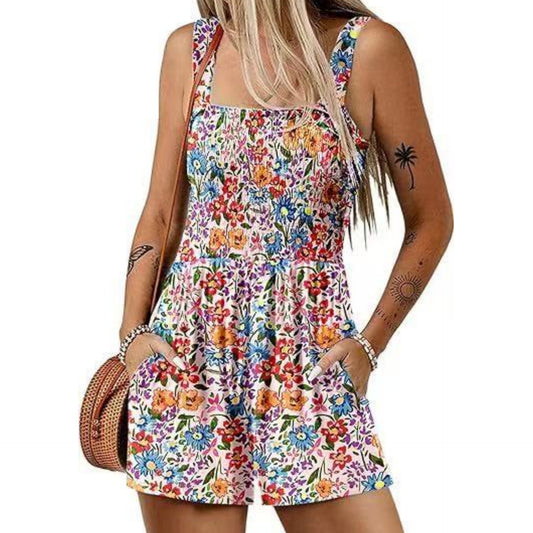 VVZ Casual Loose-Fit Cropped Overalls