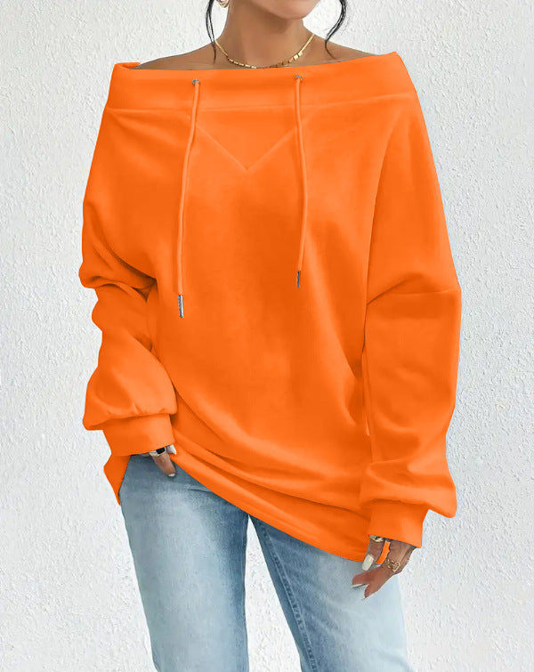 VVZ Women's Casual One Shoulder Oversized Sweatshirt