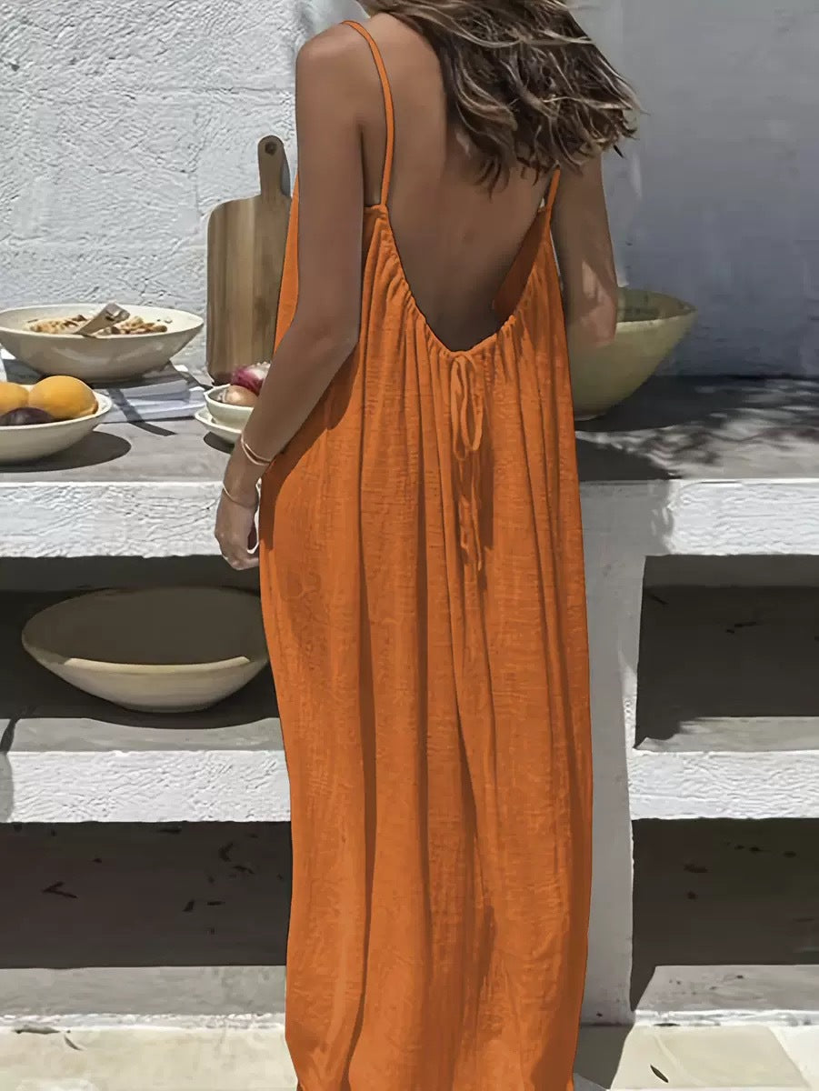 VVZ Women's Solid Color Cami Lounge Dress