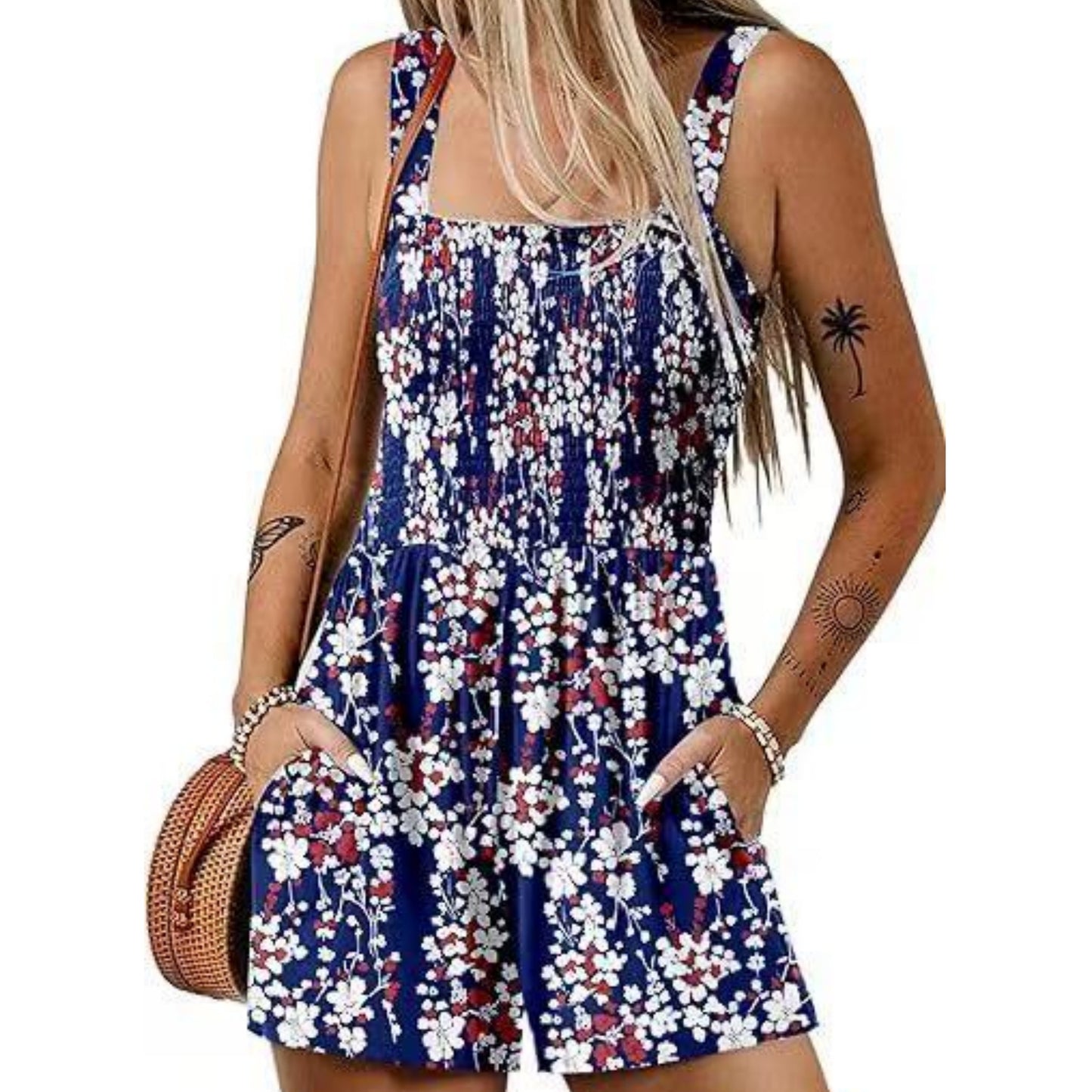 VVZ Casual Loose-Fit Cropped Overalls