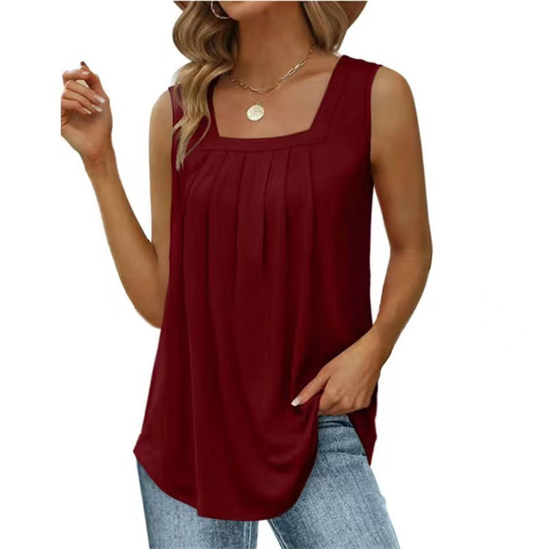 VVZ Women's cute camisole, loose and casual summer U-neck sleeveless