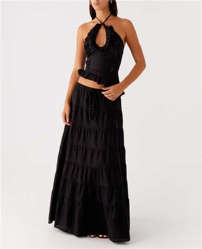 VVZ Women Halter neck top + Maxi Length A-Line