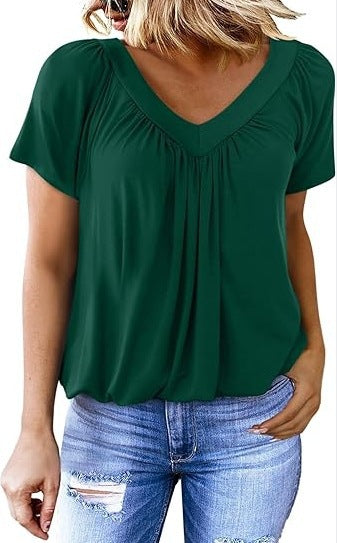 VVZ Women's Casual Summer Short Sleeve V Neck Tops T-shirts