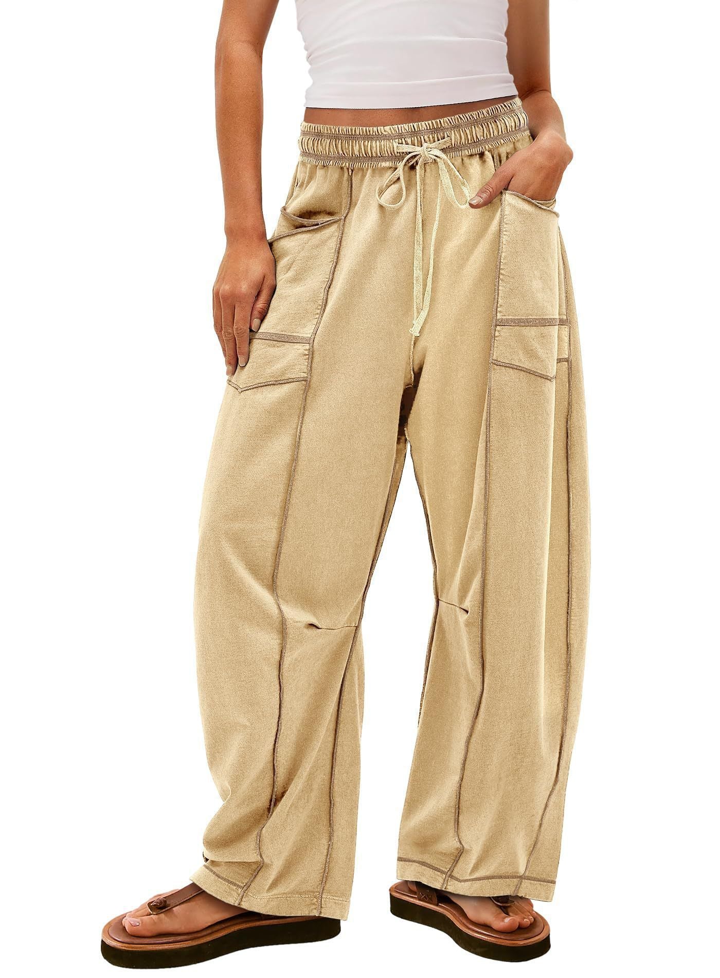 VVZ Women's High Waisted Barrel Sweatpants