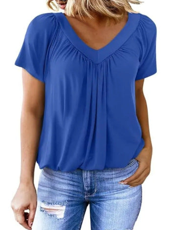VVZ Women's Casual Summer Short Sleeve V Neck Tops T-shirts